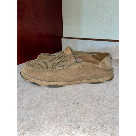 Olukai Milos Kohana Mens Size 12 Suede Slip-On Shoes W/ Perforated Detailing & D - Picture 2 of 11